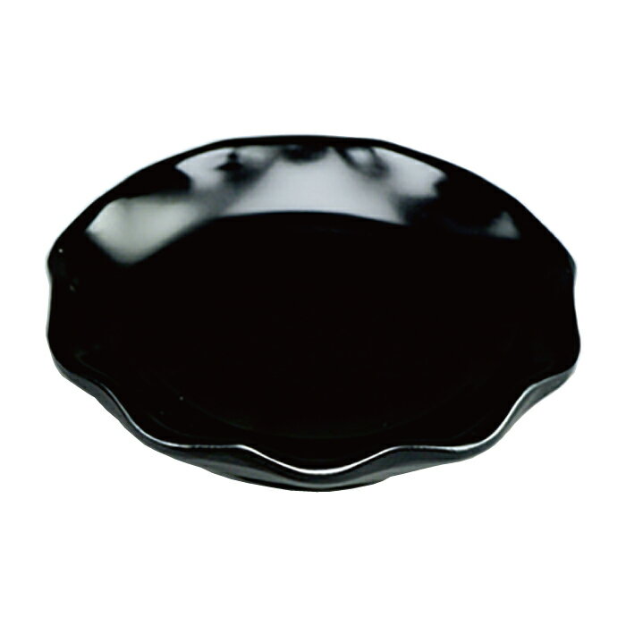 [21-44-16] 黒 2.3 さざなみ小皿 *