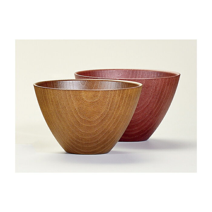 [21-61-23] 木目スープボール A. ライトブラウン B. 赤 *