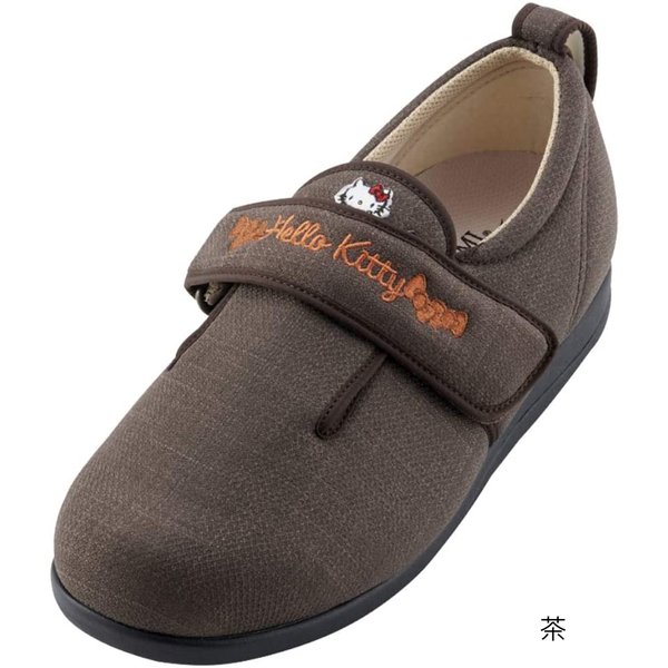 ダブルマジックIII ハローキティ（足囲3E）茶／S（21.0〜21.5cm）両足（ウェルファン）