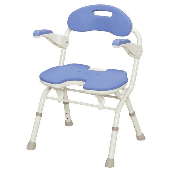 安寿 折りたたみシャワーベンチ FU ”楽おり”／ブルー（アロン化成）