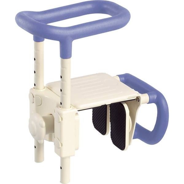 安寿 高さ調節付浴槽手すり UST-165W／ブルー（アロン化成）