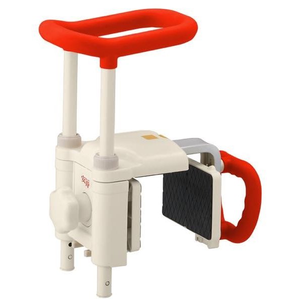 安寿 高さ調整付浴槽手すり UST-200N／レッド（アロン化成）