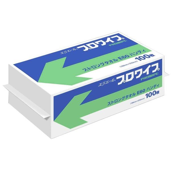 （ケース販売）大王製紙 エリエール プロワイプ ストロングタオルE60 ハンディ100×16パック