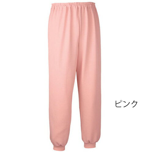 スクエアニット裾リブ付ズボン／Lサイズ・ピンク（エンゼル）5113