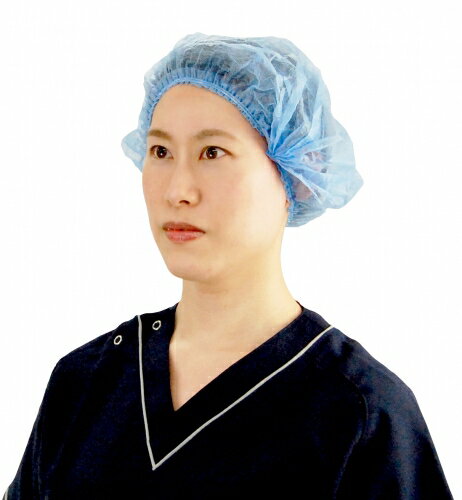 サージキャップ ジャバラタイプ 100本入-使い捨てキャップ／ブルー（竹虎）076184