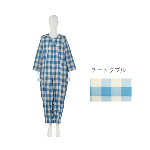 フドーねまきB（厚手）Mサイズ／チェックブルー（竹虎）106883 つなぎねまき