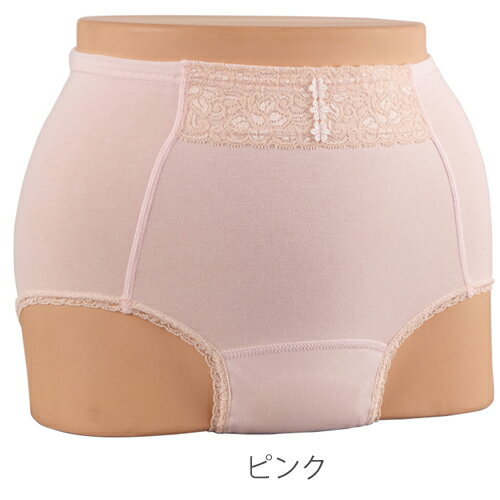 婦人用 心うきうきおしゃれショーツ フラワーレース付（吸収量25cc）Sサイズ／ピンク（エンゼル）3296