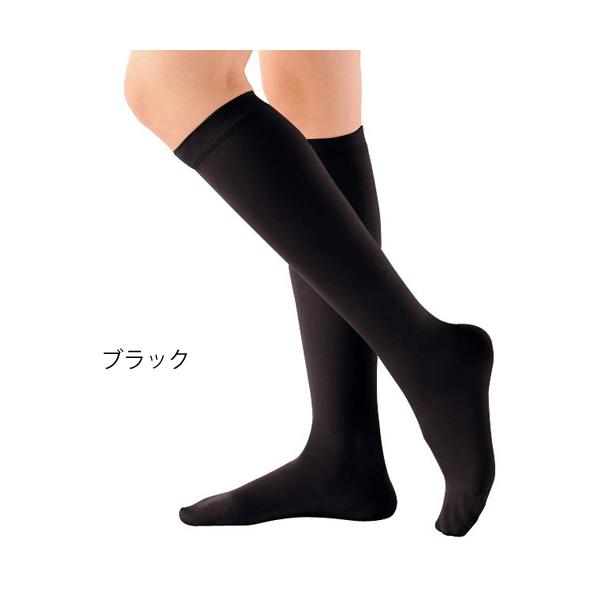（3足組）アンシルク・2 ハイソックス（つま先あり）Lサイズ／ブラック（アルケア）医療用弾性ストッキング 18472