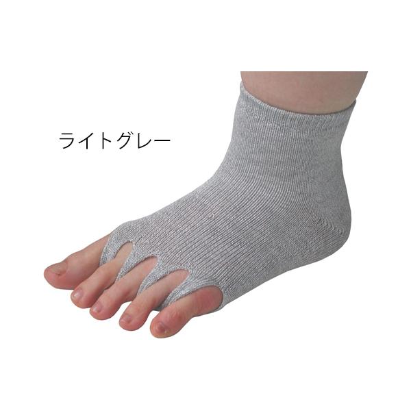 （3足組）指ぬき健康ソックス（ゴムあり） L（25-27cm）／ライトグレー（ユニロック）