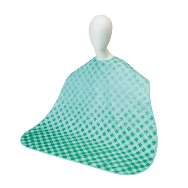 食事用エプロンSuper／チェックブルー（エンゼル）6064