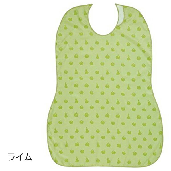 長持ちする大きなお食事エプロン／ライム（フットマーク）403720