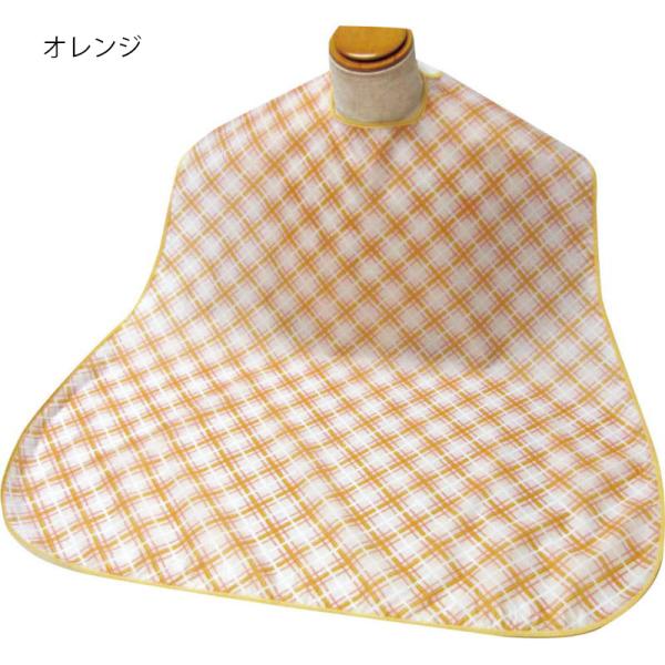 エコノミー食事用エプロン／リーフピンク（萬楽）MR-3002