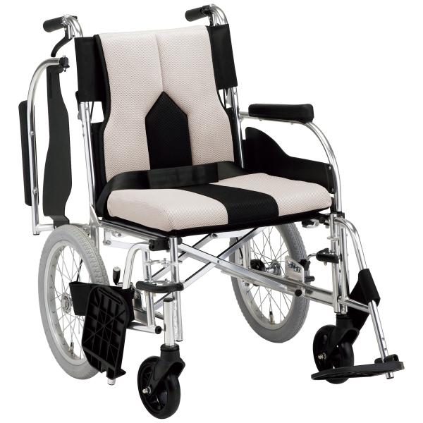 自走式車いす カラーズ KC-2 座面幅40cm／ライトグレー（マキテック）多機能車いす肘跳ね上げ式スイングアウトタイプ KC-2LG(40)