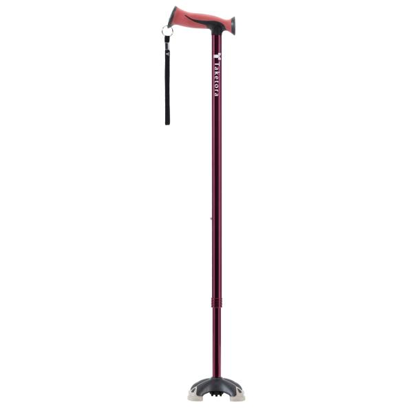 バンブーステッキワイド多点杖／ワインレッド（竹虎）104881