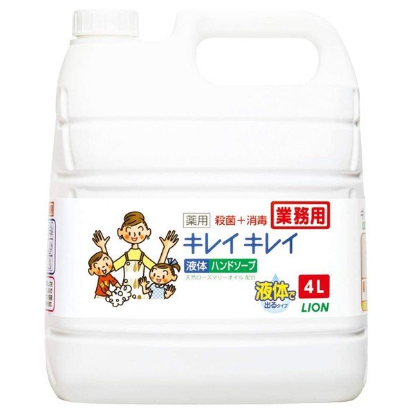 （ケース販売）キレイキレイ 薬用液体ハンドソープ（シトラスフルーティーの香り）4L×3本（ライオンハイジーン）
