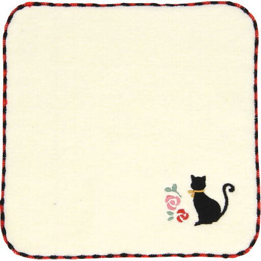おしゃれ刺繍ミニハンカチ モダン猫 (メール便) おしゃれ刺繍ミニハンカチ モダン猫 (メール便)
