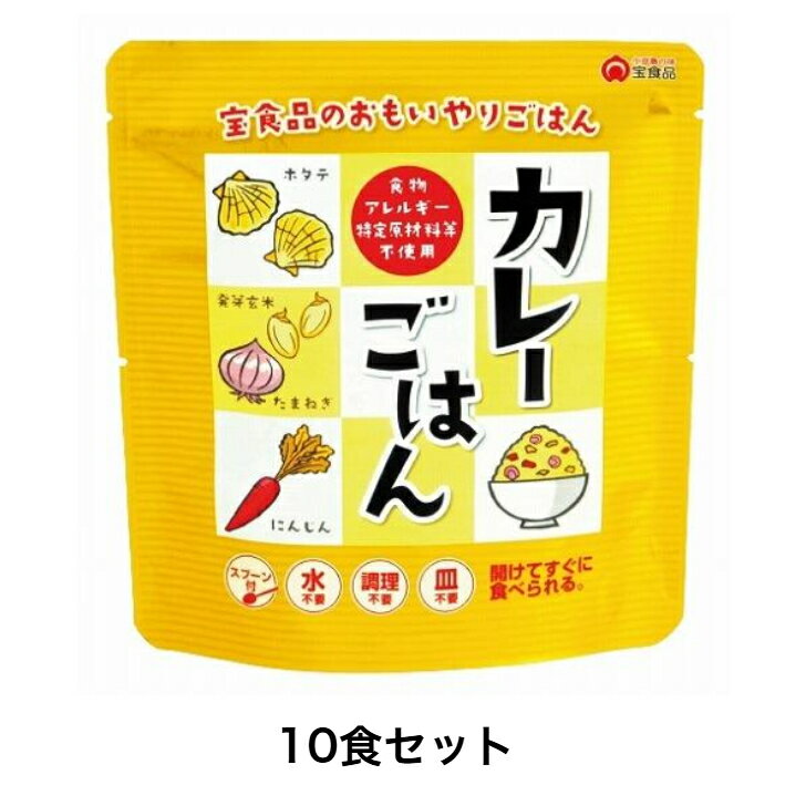 お買い物マラソンポイント5倍【10個セット スプーン付き】 宝食品 おもいやり カレーごはん 260g 長期保存可能 非常食 防災食 備蓄品 アウトドア 便利 簡単