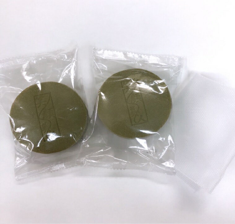 【ご自宅用に！ お買い得セール！】◎送料無料！　◎泡立てネット付笑顔美人100g×2個セット※パッケージ箱なし【洗顔石鹸】【全身石鹸】【お茶石鹸】【無農薬栽培茶】