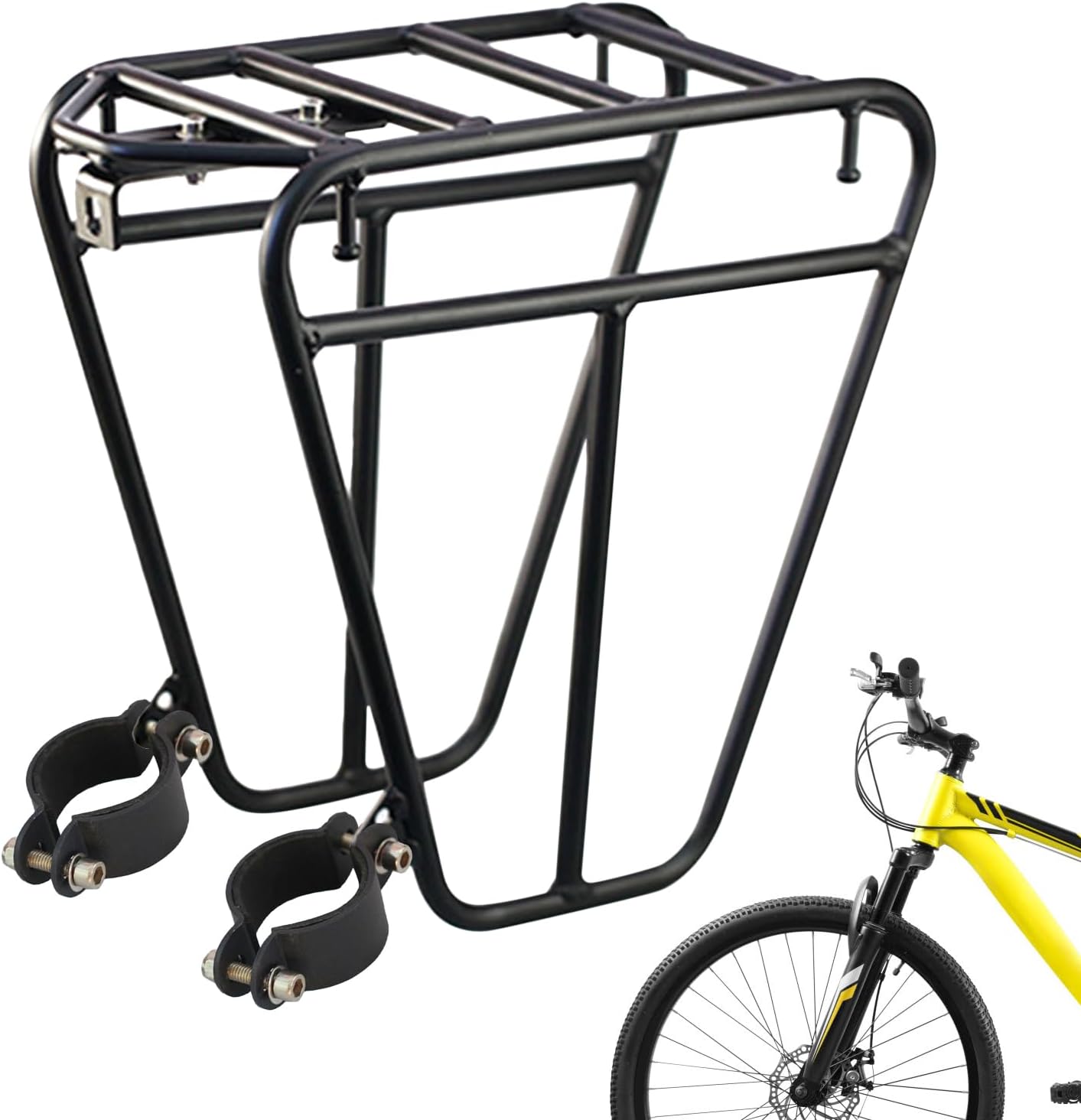 この商品について 【優れた素材】頑丈な自転車フレーム、主に高品質のスチール製でブラックコーティング、耐久性があり、屋外でのロングライドに最適、25kg以上積載可能（事故を避けるため、あまり多くの荷物を載せないことをお勧めします） 【効率的なベアリング】自転車のフロントラックは高品質のスチールで作られており、屋外で長期間使用した後でも、長期的な明るさと新しい外観を維持できます。軽量設計により、ライディングが大幅に簡素化され、余分な負担が軽減され、より多くの荷物を簡単に運ぶことができます。 【丹念な固定方位】棚とフロントフォークの角度が一定で、上部固定点と下部固定点が全体の台形形状に沿っています。力が加わったときに台形全体が使用されます。マウンテンバイクであろうとロードバイクであろうと、力に耐えることができ、いつでも快適な乗り心地を実現します。 【摩耗を防ぐ】当社の自転車フロントラックは拡大されたはしご構造を備えており、バッグがタイヤやスポークに接触するのを防ぐための追加の安全策を追加しています。耐摩耗保護により、安心してライドを楽しめます。 【多目的】フロントラックの多用途デザインはバイクのスタイルにシームレスに適応し、硬いフォークと湾曲したハンドルバーの両方をサポートします。テントや寝袋、その他の大きな装備を持ち運んでいても、簡単に扱うことができます。柔軟なデザインにより、さまざまなライディングシーンで使用できます。 ご注文から30分以内は、理由の有無を問わず購入履歴からキャンセルすることが可能です。 なお、当店では、ご注文から30分以上過ぎた場合、お客様都合によるキャンセルは承っておりません。 あらかじめご了承ください。 ◇ 配送方法について ◇ ※ 発送後のキャンセル・送付先の変更はできません。 ※ 届かない場合や、転居による紛失に関しての補償は一切ありません。 ご注文前に、送付先に誤りがないか、部屋番号抜け等がないかを必ずご確認ください。 ※ 長期不在・表札がない・表札や郵便受けに書かれたお名前がご注文者のお名前と異なる場合、 お届けができず自動的に返送となる場合がございます。 返送された場合、返送・再配達にかかる送料はお客様負担となります。ご了承ください。 ◇ 注意事項 ◇ ※ ご利用のモニターによって、実物とすこし異なる色に表示される場合がございます。 ※ 全商品、北海道・沖縄・離島は別途 送料が掛かります。 ※ ラッピング対応しておりませんので、ご了承ください。 ※輸入品の為予告なくパッケージや仕様が多少変更される場合があります。 ご了承ください。 ※本商品は新品未使用品ですが、輸入品のため、汚れや傷・ムラがある場合がございます。ご了承ください。