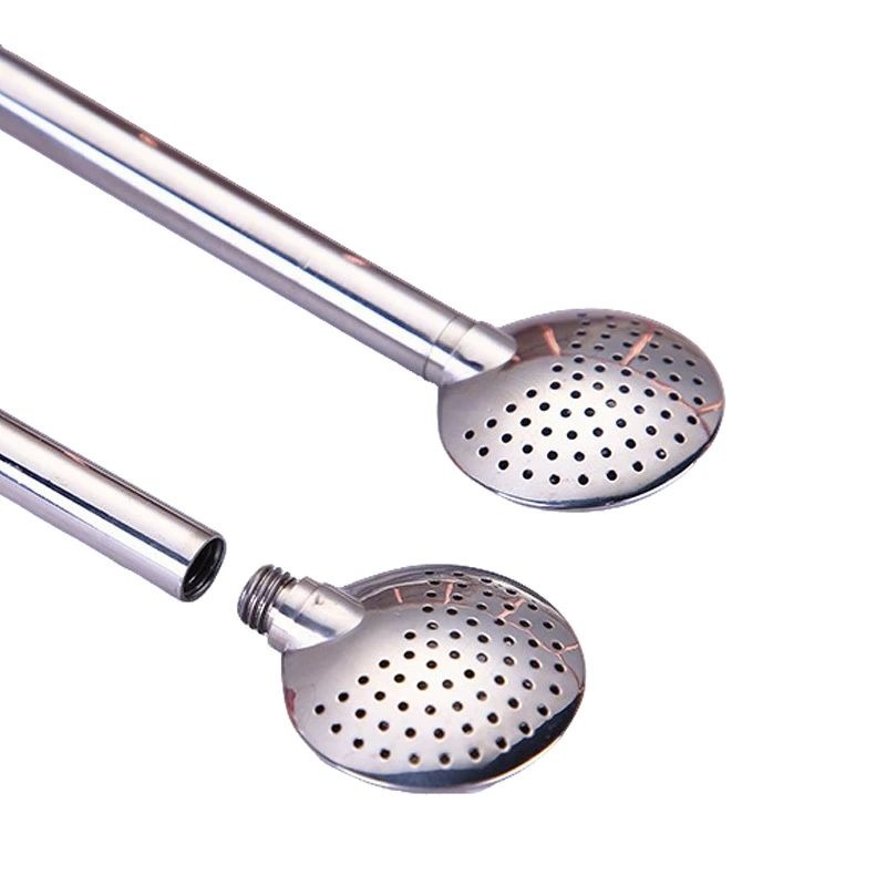 egaoインテリア館の【新商品登場】送料無料 マテ茶ストロー ステンレス製 ボンビージャ ストロー ステンレストロー マテ茶 セット 洗いやすい マテ茶専用 ブラシ付き マテ壺 ストロー｜アングル3