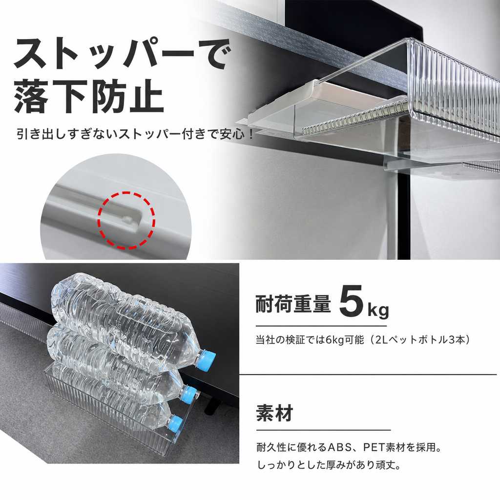 引き出し デスク下収納 ワイド 机下トレー 2個セット A4対応 大容量 省スペース 文房具整理 事務用品 キッチン収納 メイク収納 テレワーク 整理整頓 オフィス用品 便利収納 取付簡単 机
