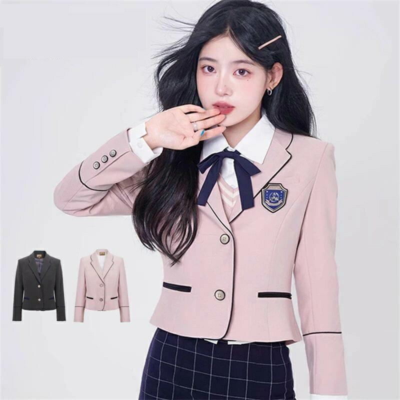 スクールブレザー 制服 ブレザー 女の子 ジャケット レディース 女子高生 学生服 通学 JK制服 高校生 学生 学校 学園祭 文化祭 仮装 コスプレ 入学スーツ 衣装 スクール制服 JK 卒業式 入学式 中学生 発表会 スーツジャケット 通勤 フォマール ピンク グレー 灰色