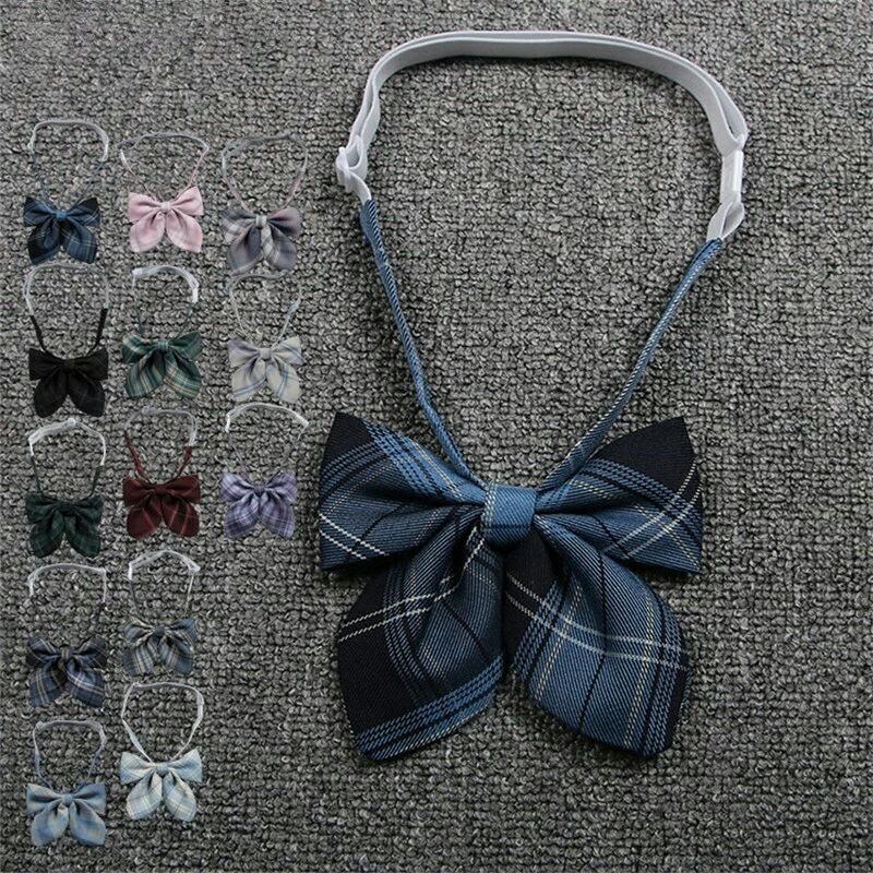 リボン 制服 レディース スクールリボン 蝶ボウタイ 蝶結び スクールボウタイ アジャスター付き チェック柄 学生服 制服リボン スクールリボン セーラー用 グリーン 緑 パープル 紫 ワンタッチボウタイ ワンタッリボン