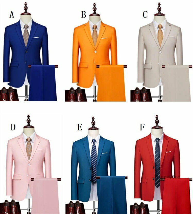 セットアップ パンツスーツ 15色選択可 スーツ メンズ タキシード 礼服 紳士服 メンズスーツ 男性 おしゃれ カジュアルスーツ メンズスーツ フォーマル 通勤面接就活 オフィス ビジネス 前撮り 結婚式 発表会 二次会 卒業式 入学式 大きいサイズ 春夏秋冬 無地 白 黒 ピンク