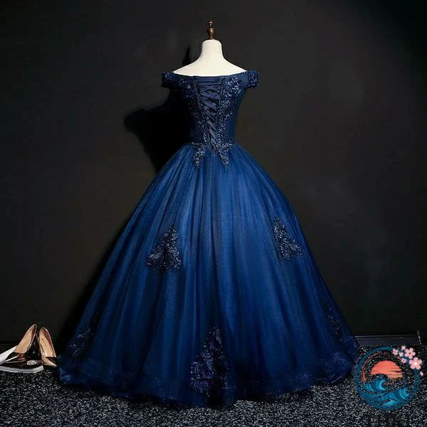 egaoインテリア館のカラードレス プリンセスライン ロングドレス 刺繍 パーティードレス 結婚式 豪華｜アングル2