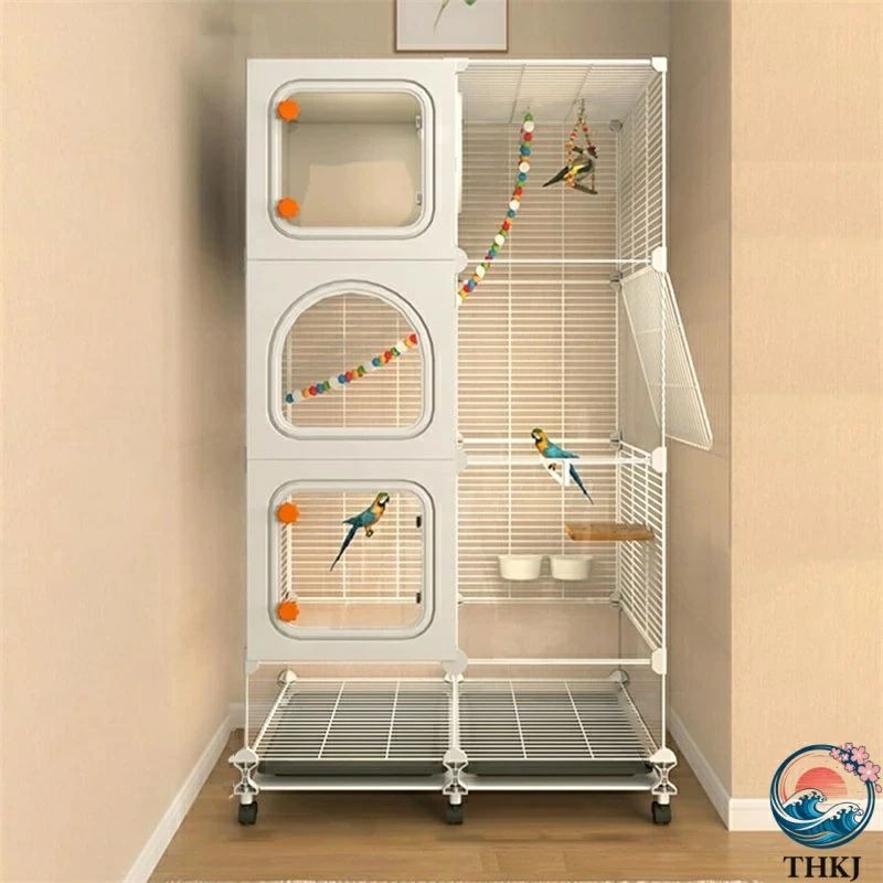 鳥かご 鳥籠DIY 暗号化された金属製鳥籠インコ用ケージ インコ キャスターとアクセサリー付き 透明ドア 観察しやすい 人気 おすすめ