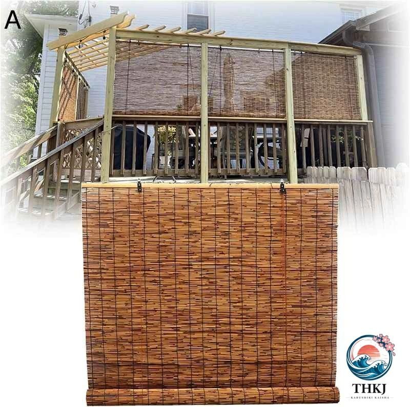 屋外 天津すだれ 幅 74 88 96 100 176cm 丈 80 90 112 157 180 200 220cm 省エネ 屋内 すだれ 夏に重宝しています 竹製ロールスクリーン