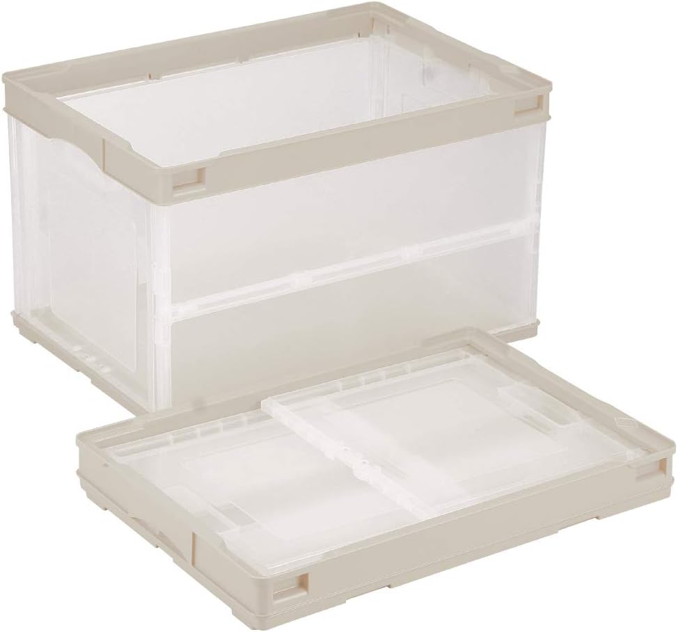 岐阜プラスチック工業　リス　折りたたみコンテナ　50L　ベージュ