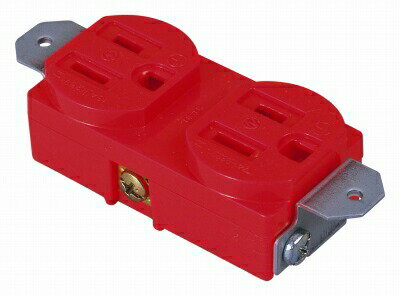 日動工業　アース付コンセント　赤　2PE-R