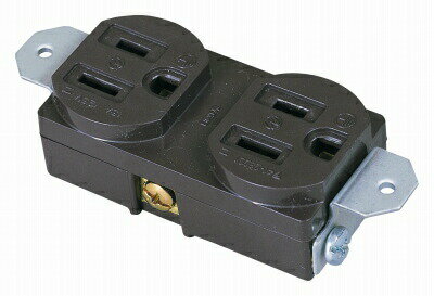 日動工業　アース付コンセント　茶　2PE-D