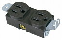 日動工業 金具付コンセント 茶 2PE-DK