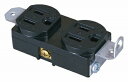 日動工業 金具付コンセント 黒 2PE-BK