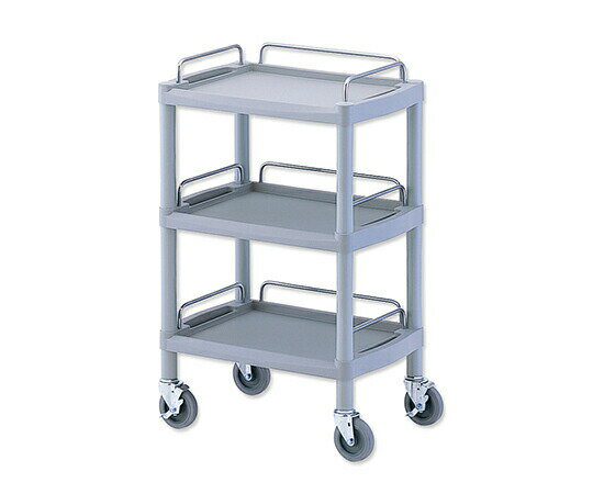 プラスチックワゴン3段 ガードレール付き 560×385×825mm Y101F