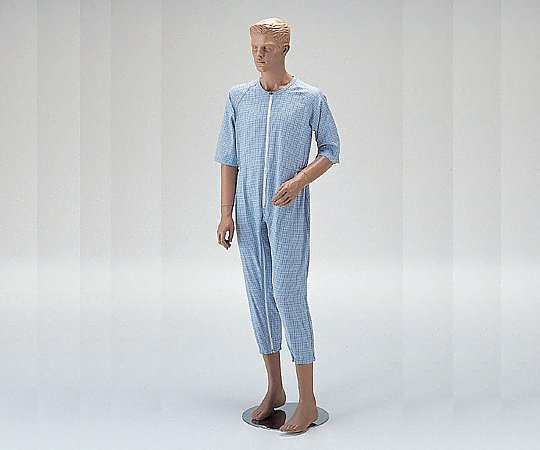 ※画像はイメージです※本商品は、メーカー取り寄せ商品となります※掲載商品は予告無く販売終了となっている場合があり、出荷確約をするものではありません■特徴●フックファスナーは本人の開閉を防止します。■仕様●生地：ポリエステル35％・綿65％●前開き、股開きフックファスナー式●サイズ：L●身長（cm）：160〜170●胸囲（cm）：90〜98●カラー：ブルー●男女兼用●オールシーズン
