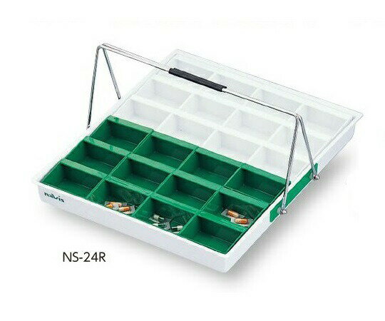 散薬用トレー 24人用 緑・白(NSケースタイプ) NS-24R(24人用)
