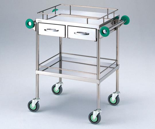 とっても静かな回診車(引出付・抗菌ハンドル) 600(790)×450×850mm TSB-600K