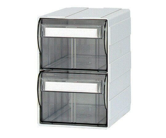 カセッター A5サイズ以下(W125×D192×H186mm)引出上下2段 クリアー HA5-042