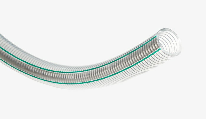 ※画像はイメージです。※本商品は、メーカー取り寄せ商品となります。※掲載商品は予告無く販売終了となっている場合があり、出荷確約をするものではありません。※本製品は［ご注文数量（m）］×［1本物］でのお渡しとなります。　注文例：数量「3」でご注文をいただくと、3m×1本物の商品をお届けいたします。※定尺を超える数量（長さ）の場合は“定尺長さ＋端数長さ”でのお渡しとなります。※いくつかの長さに切り分ける場合は“合計長さ”でご注文を進めていただき、店舗への連絡欄に切り分け内容をご記入ください。　例：「3m×2本」の場合は数量「6」でご注文を進めていただき、店舗への連絡欄に「3m×2本」と記入。【 4フッ化系フッ素樹脂 】ホース内面に4フッ化系フッ素樹脂( 変性ETFE ) を使用。耐薬品性、非溶出、非粘着、低臭などの特性を活かし、化学、薬品、純水、化粧品、食品、半導体などの設備配管用ホースとして使用できます。【 匂い・臭い 】非粘着性、撥水性に優れた内面（ 撥水角96℃ ）で、流体が残りにくく、食品や飲料への臭い（ 匂い ）移りを防ぎます。【 着色 】流体輸送効率が良く、色が付きにくく、ホースの内面が汚れにくいので洗浄作業が簡単。【 透明 】透明度が高く、ホースの内面が汚れにくいので、中の流体が確認でき安心です。【 安定搬送 】サビにくいSUS316製コイル補強で折れ、つぶれに強く、安定的に流体を供給できます。コイル補強なので、バキューム輸送に最適です。【 法適合 】食品衛生法適合（PL制度）、FDA（米国食品医薬品局）登録品、RoHS2修正規制適合で安全、安心。■用途・薬品、溶剤、化粧品、食品、油等搬送、輸送用耐圧ホース■仕様・主材質: 4フッ化系フッ素樹脂・補強材：SUS316・内径: 15mm〜38mm・使用温度範囲：-20℃〜80℃ ・流体：水（工業用水）飲料、飲用水食品、飲料（油脂含む）薬品溶剤、塗料鉱物油動植物油粉体空気純水・機能：圧送◎ 吸引◎ 耐熱○ 耐寒○ 薬品◎ 耐油鉱物油◎ 耐油動植物油◎ 低溶出◎ 低臭◎ 非粘着◎ 折れつぶれ防止◎ 透明性◎・法規制：食品衛生法196号適合　FDA　RoHS2適合■特長・薬品、溶剤の搬送、輸送に最適なフッ素ホース・内管が4フッ化系フッ素樹脂で耐薬品、耐溶剤性に優れ、幅広い用途に対応・積層一体構造だから単層のフッ素チューブに比べ柔らかく扱いやすい・非粘着、撥水性に優れ流体輸送効率が良く、流体も残りにくいので洗浄が簡単・ホースの折れやつぶれに強い金属コイル補強で吸引、圧送の使用可能・流体の色や匂いがつきにくいフッ素ホース・補強材はSUS316で錆びの不安なく衛生的で安全、安心・食品の味、においを損ねない。流体が残りにくく洗浄しやすい。味覚強度試験、臭気強度試験（トヨックス規格試験）・透明度が高く、流体の確認ができ安心・耐熱80℃で一般塩ビ製ホースに比べ使用範囲が広い・法規制に適合し安全、安心・食品衛生法適合（令和2年厚生労働省告示第196号適合「PL制度」）・FDA DMF TypeII No.25486登録・RoHS2修正規制適合※このホースはフタル酸系可塑剤を使用しておりません。・専用継手で生産性と安全性の向上・液だまりが非常に少ない構造の専用継手で食品ホース配管の分解洗浄作業を削減可能・各種専用継手は取り付けしやすく、流体漏れやホース抜けを防止でき安全、安心品番内径×外径使用圧力使用圧力定尺重量定尺最小曲げ半径（mm）23℃80℃（kg/巻）（m）（mm）&nbsp;（MPa）（MPa）&nbsp;&nbsp;&nbsp;FFS-15-2015 × 22-0.1〜0.5-0.1〜0.255.52055FFS-19-2019 × 26-0.1〜0.4-0.1〜0.272065FFS-25-2025 × 33-0.1〜0.4-0.1〜0.210.82090FFS-32-2032 × 41-0.1〜0.3-0.1〜0.1513.620120FFS-38-2038 × 48-0.1〜0.3-0.1〜0.1518.420140