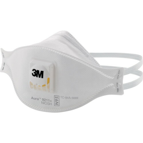 3M　AURA　折りたたみ式防護マスク　9211+　N95　10枚入　排気弁付　12個セット