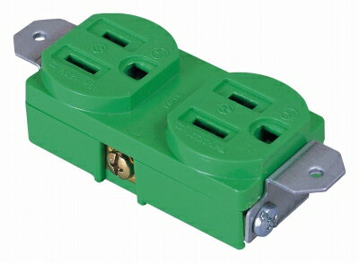 日動工業　アース付コンセント　緑　2PE-G