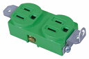 日動工業 金具付コンセント 緑 2PE-GK