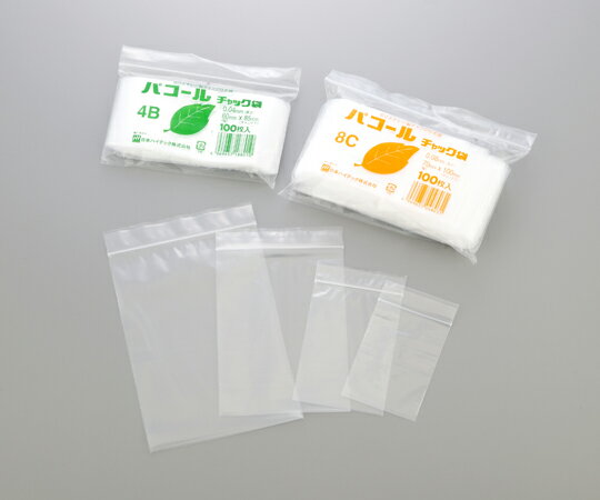 1-8196-08 パコールチャック袋 幅:170×チャック下長さ:240mm 4H 100枚入