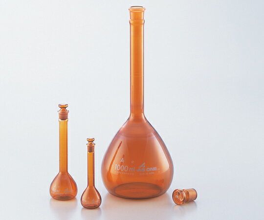 1-8564-22 メスフラスコ 茶 10mL