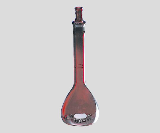 2-9475-07 メスフラスコ CLassA 茶 100mL