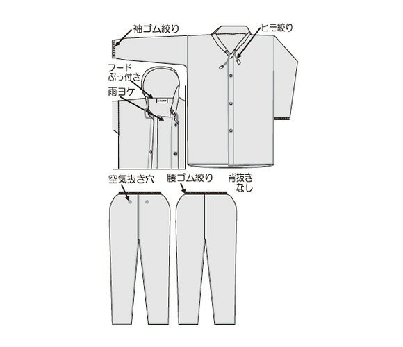 冨士ビニール工業 レインストーリー1000 上下セット クリア EL