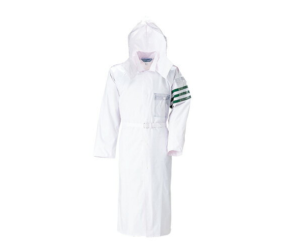 冨士ビニール工業 レインストーリー537 (男性用) コート 白(肩章・腕章付) EL